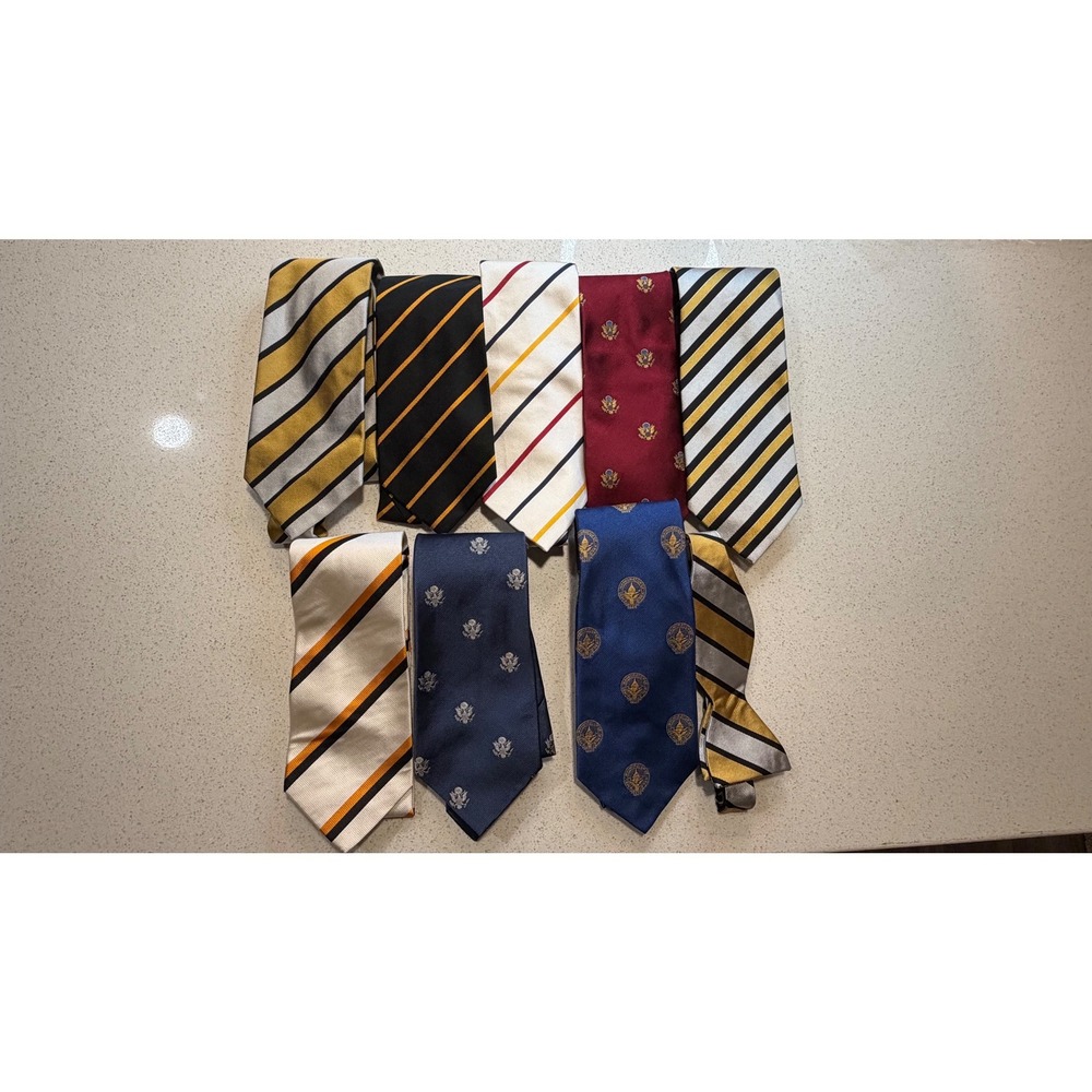 Ben Silver Charleston Silk Tie Bundle Mens Lot of 8 100% silk made in England